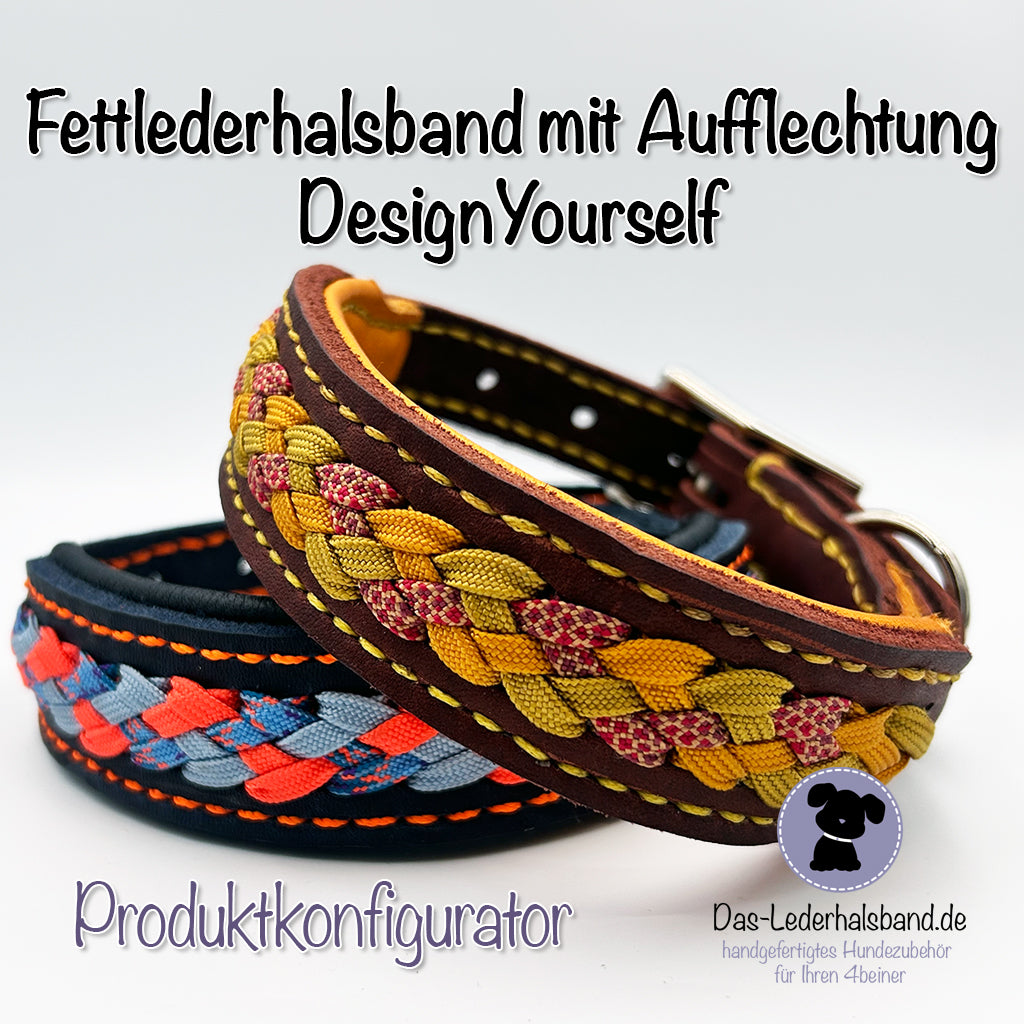 Fettlederhalsband mit Aufflechtung | DesignYourself
