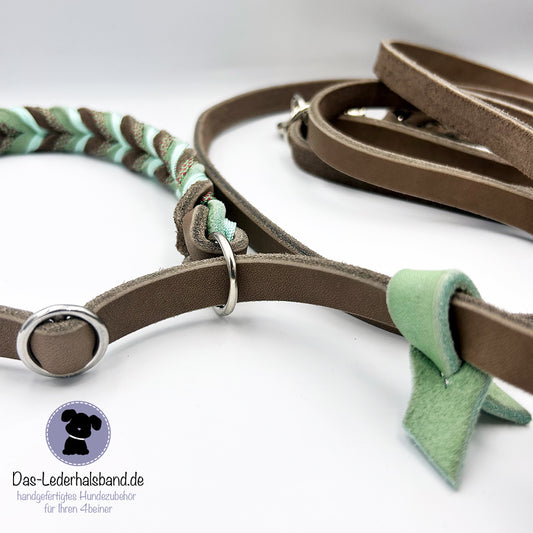 Retrieverleine mit Paracord | Deluxe - Schlamm-Mint