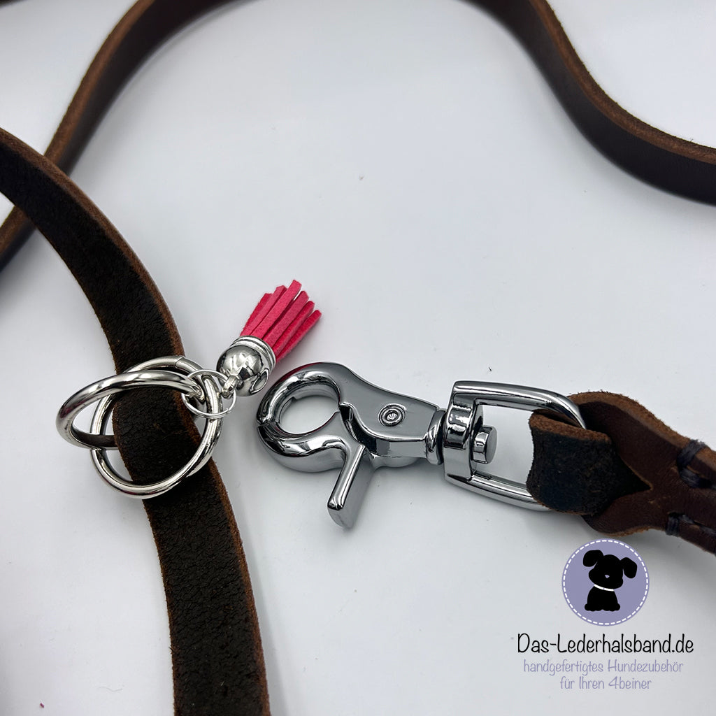 Retrieverleine mit Paracord | Deluxe - Schoko-Pink