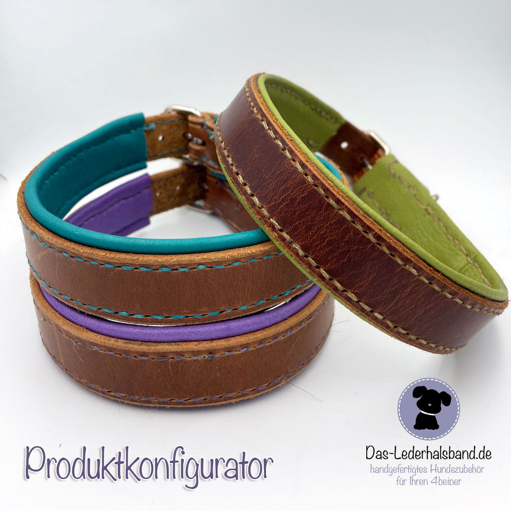 Handgemachtes Lederhalsband in braun | DesignYourself