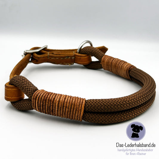 Hundehalsband "Haselnut" - 2-reihig - 35-43cm