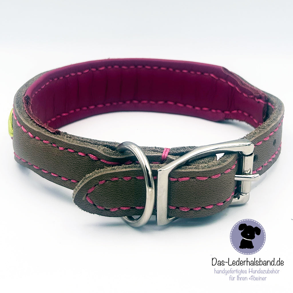 Sofortkauf: Fettlederhalsband "Spring" 30-34cm
