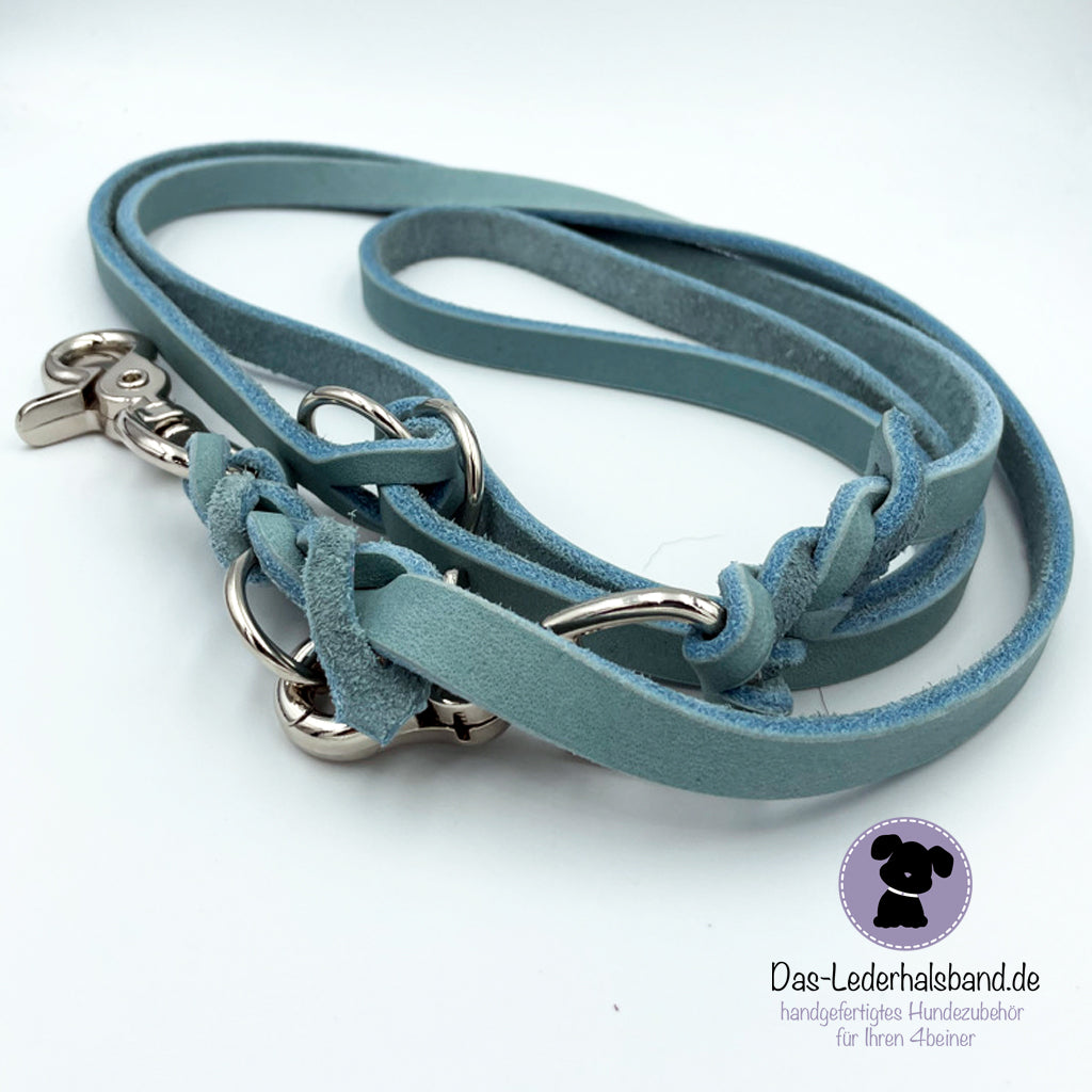 Fettlederleine - Hundeleine - in babyblau