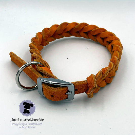 Fettlederhalsband Orange