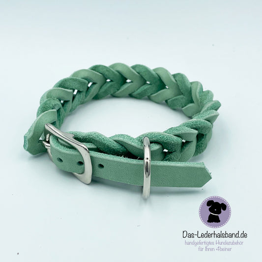Fettlederhalsband in mint