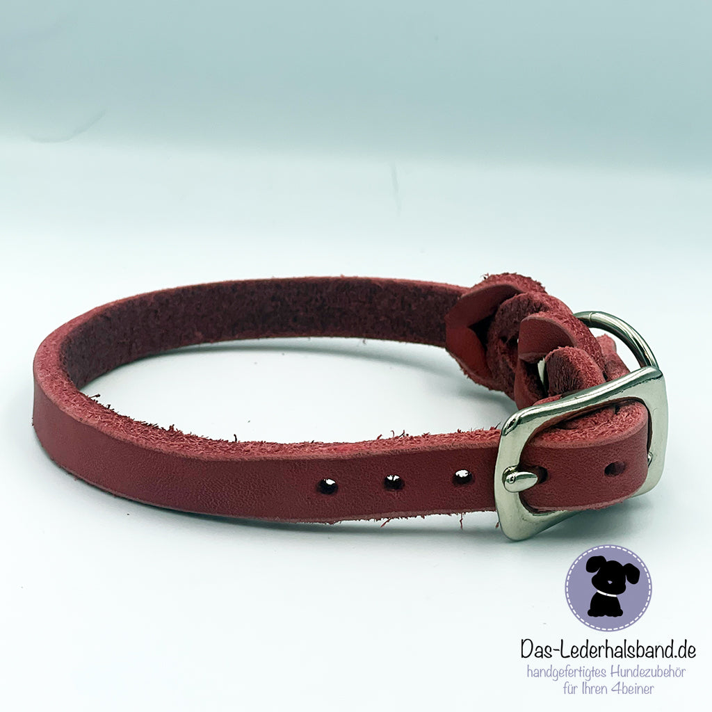 Fettlederhalsband PURE in altrosa - in 6 Größen erhältlich