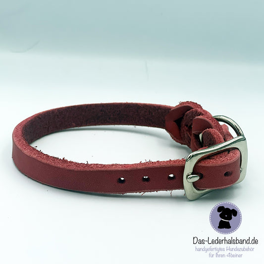 Fettlederhalsband PURE in altrosa - in 6 Größen erhältlich