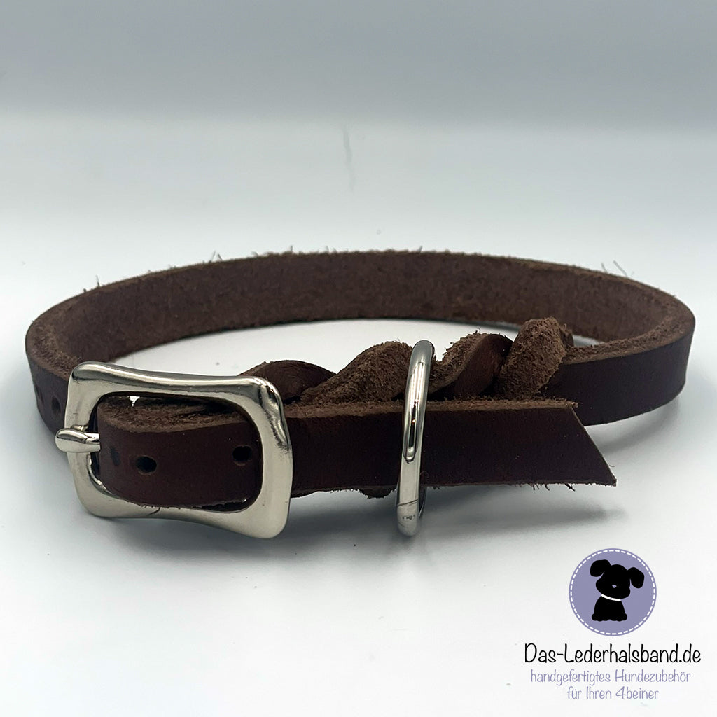 Fettlederhalsband PURE in schoko - in 6 Größen erhältlich