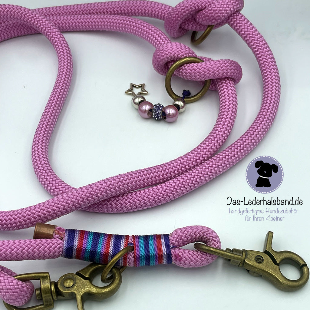 Hundeleine - Tau Leine "Granny Rose" 2m