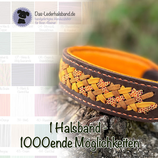 Fettlederhalsband mit Aufflechtung | DesignYourself