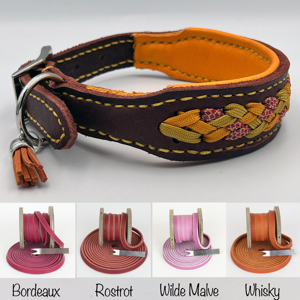 Fettlederhalsband mit Aufflechtung | DesignYourself
