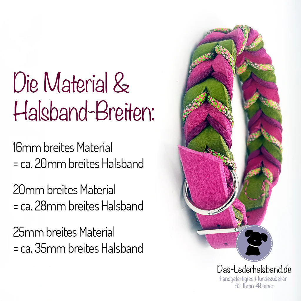 Fettlederhalsband mit Paracord schoko-mint | Deluxe Edition