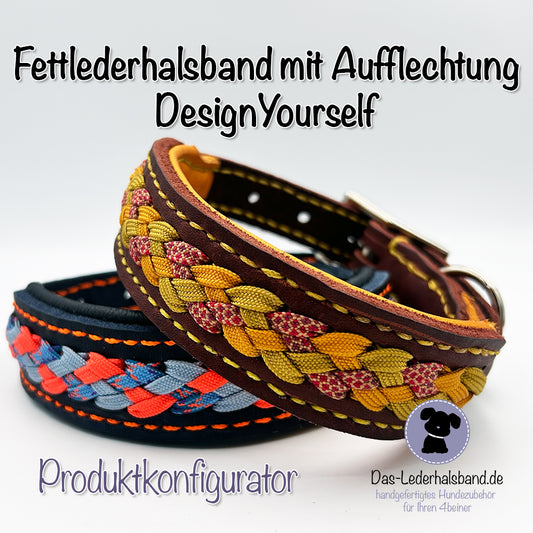 Fettlederhalsband mit Aufflechtung | DesignYourself