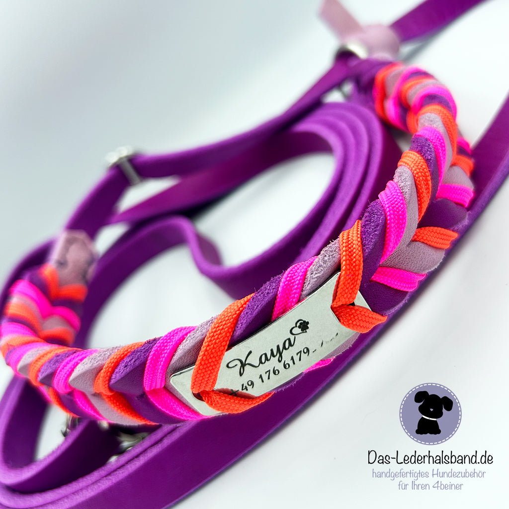 Retrieverleine mit Paracord | Deluxe - Purpur-Flieder