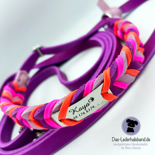 Retrieverleine mit Paracord | Deluxe - Purpur-Flieder