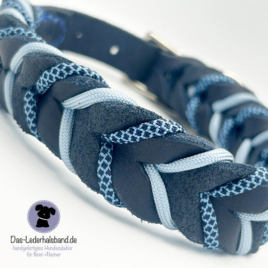 Sofortkauf: Lederhalsband Dunkelblau - 35-40cm