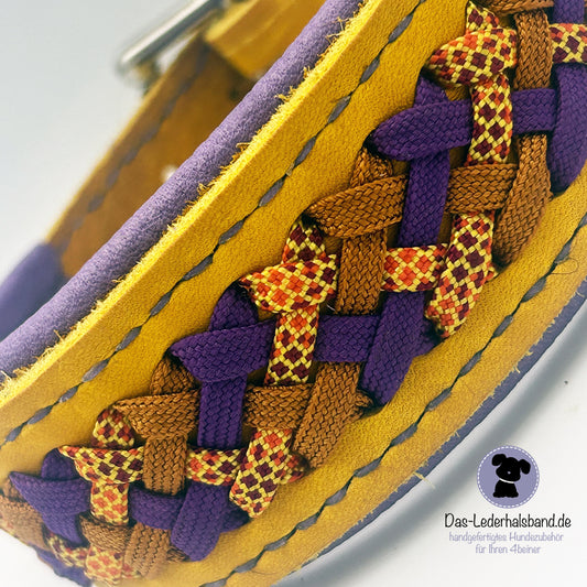 Fettlederhalsband mit Aufflechtung "Novalee"