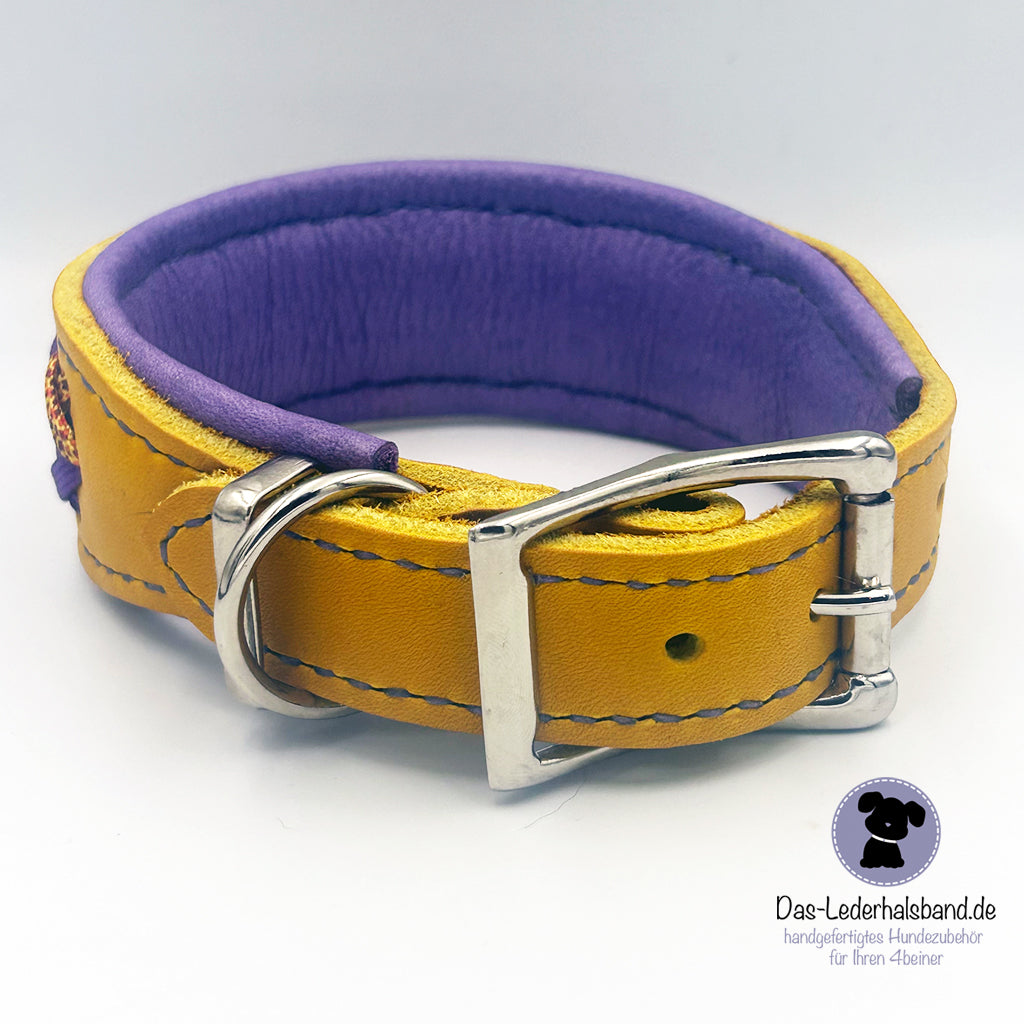 Fettlederhalsband mit Aufflechtung "Novalee"