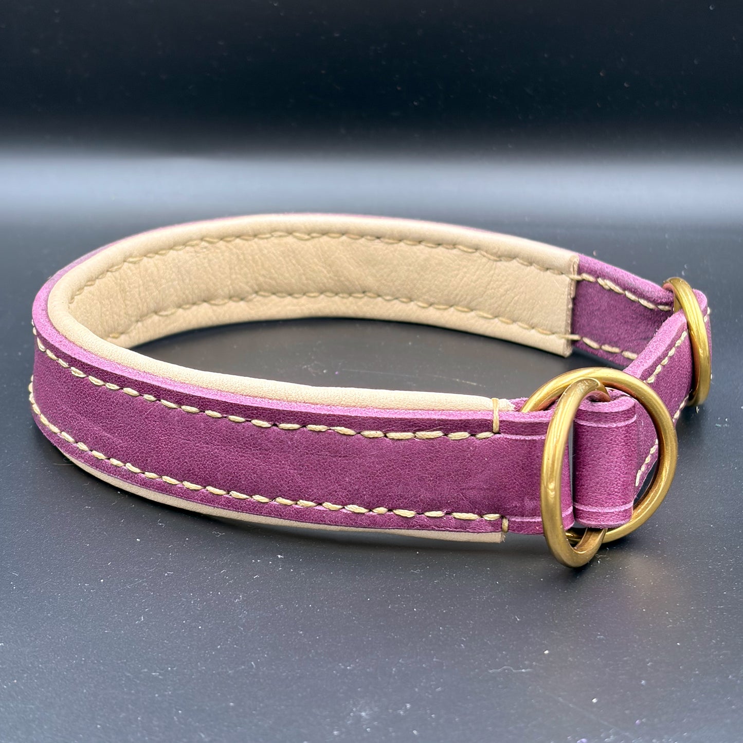 Fettlederhalsband Classic Traube als Zugstop