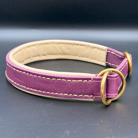 Fettlederhalsband Classic Traube mit Rollschnalle
