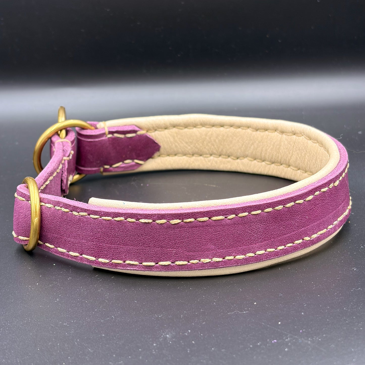 Fettlederhalsband Classic Traube als Zugstop