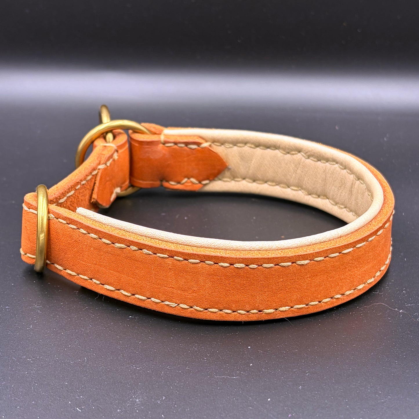 Fettlederhalsband Classic Whisky als Zugstop