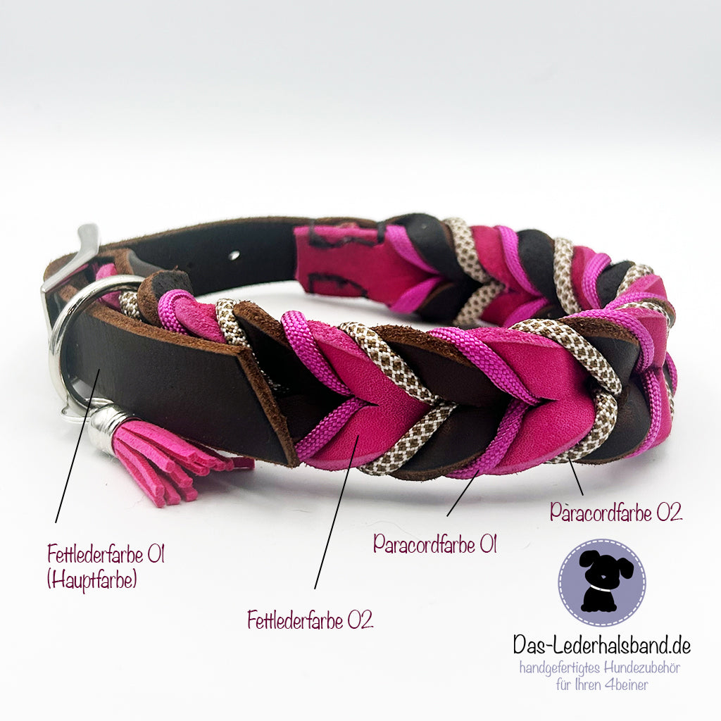 Fettlederhalsband mit Paracord | Deluxe - DesignYourself