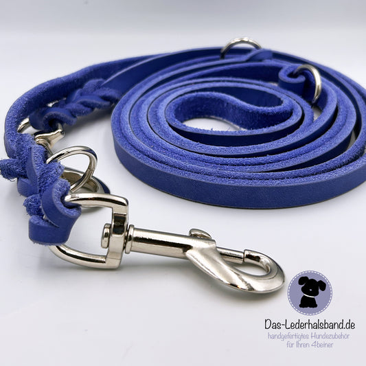 Sofortkauf: Fettlederleine Königsblau 14mm, 3m lang