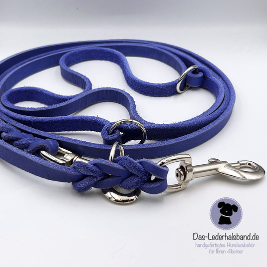 Sofortkauf: Fettlederleine Königsblau 14mm, 3m lang