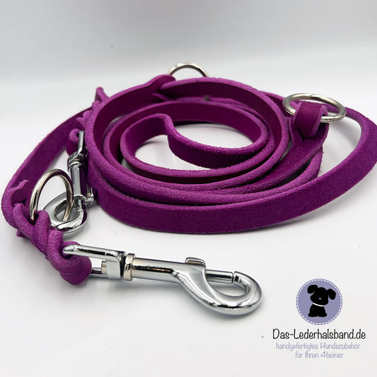 Sofortkauf: Fettlederleine Purpur 12mm, 2,4m lang