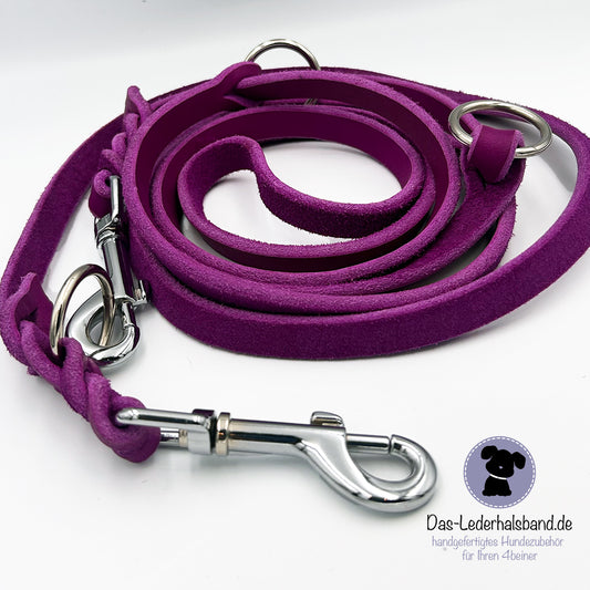 Sofortkauf: Fettlederleine Purpur 12mm, 2,4m lang