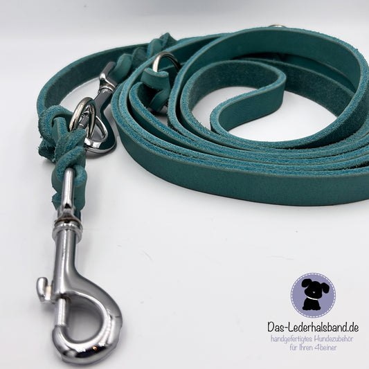 Sofortkauf: Fettlederleine Smaragd 14mm, 3m lang