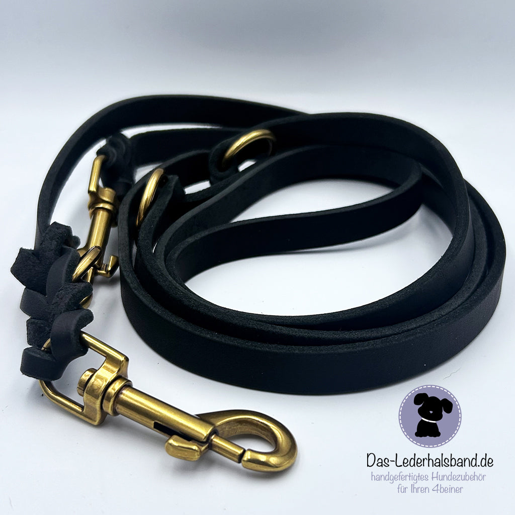 Fettlederhalsband in Schwarz