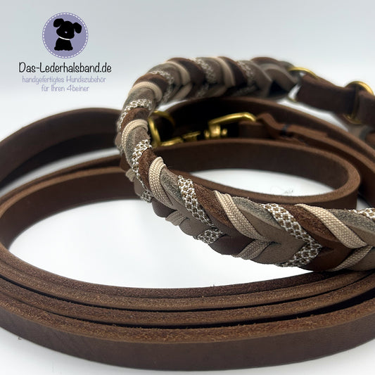 Retrieverleine mit Paracord | Deluxe - Schoko-Schlamm