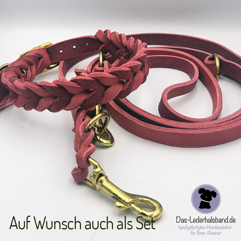 Fettlederhalsband Rot