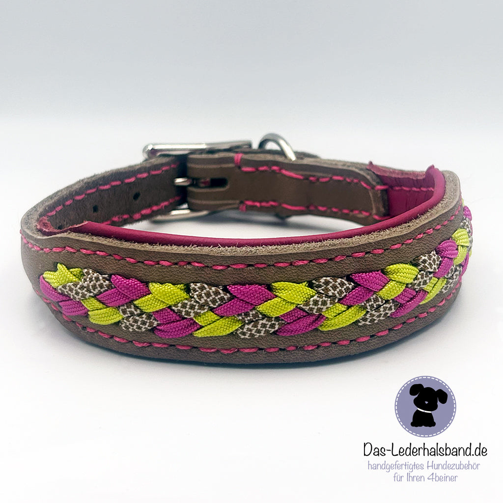 Sofortkauf: Fettlederhalsband "Spring" 30-34cm