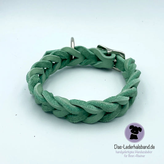 Fettlederhalsband in mint