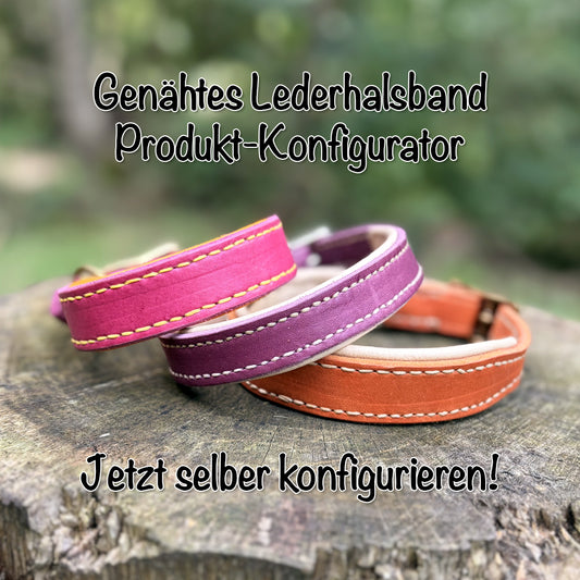Genähtes Lederhalsband "Classic"